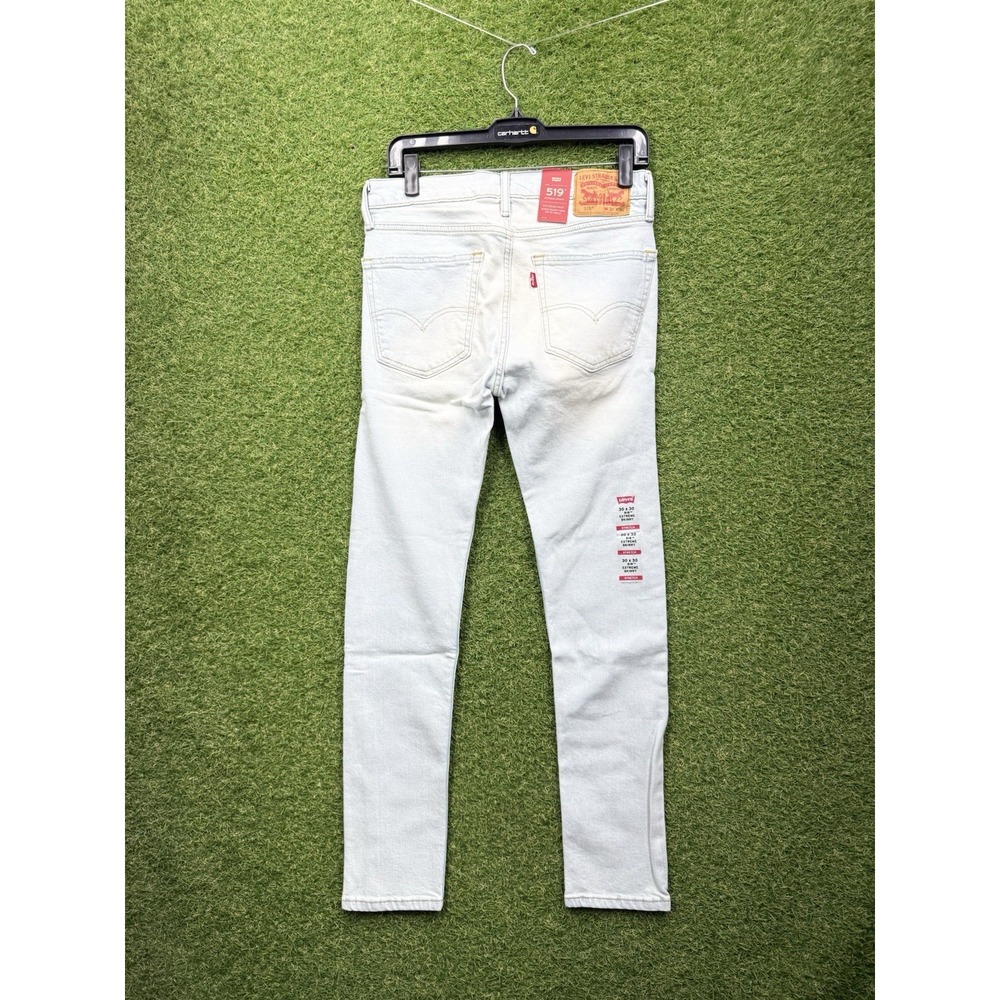 Levis 519 Jeans Mens 30x30 Extreme Skinny Stretch Sits Below Waist Light Wash